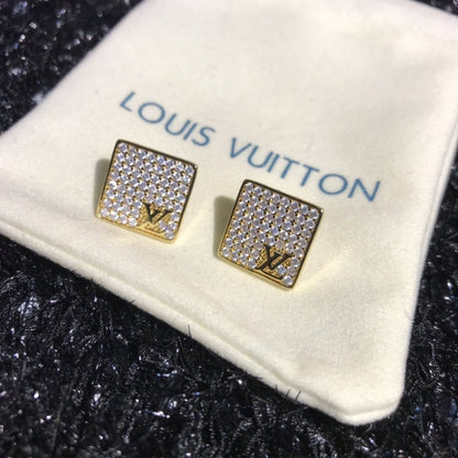 2025 Fashion square rhinestone earrings