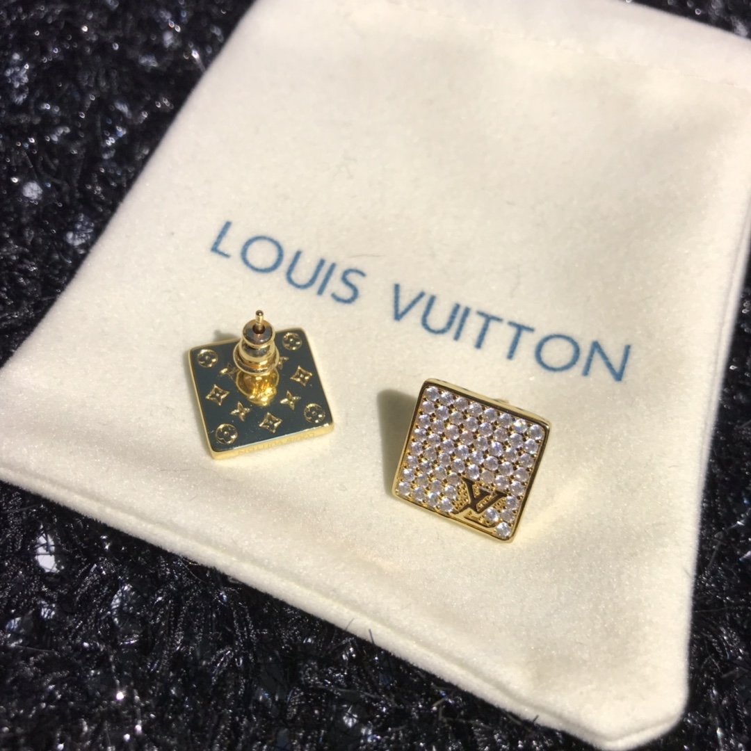 2025 Fashion square rhinestone earrings