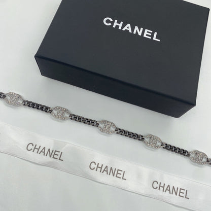 2025 Fashion Rhinestone Double C Necklace