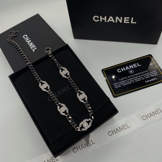 2025 Fashion Rhinestone Double C Necklace