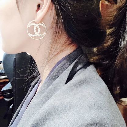 2025 Fashion Big Circle Rhinestone Earrings