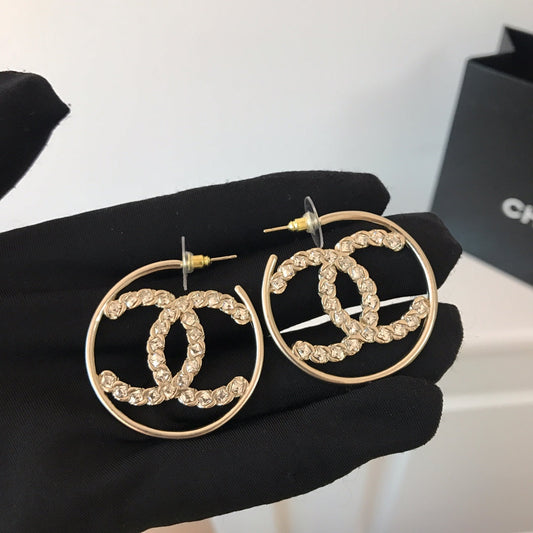 2025 Fashion Big Circle Rhinestone Earrings
