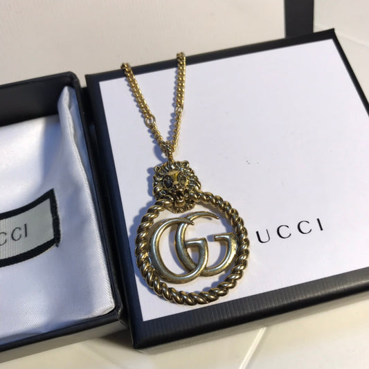 2025 Fashion Hemp Rope Lion Double G Necklace