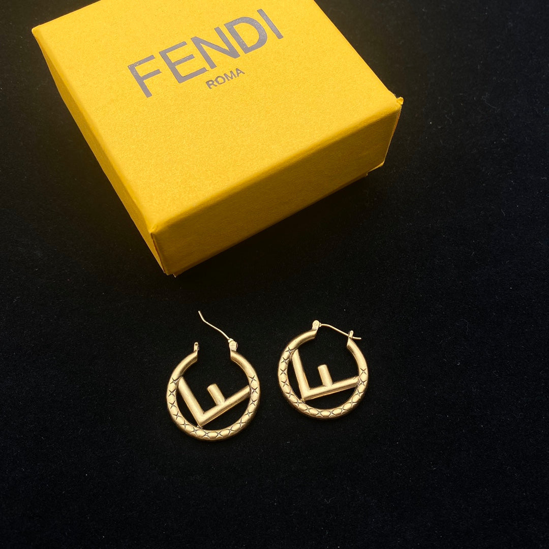 2025 Fashion F letter pattern earrings