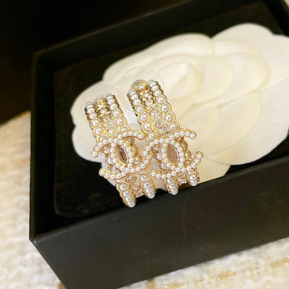 2025 Luxurious Full Pearl Rhinestone Earrings