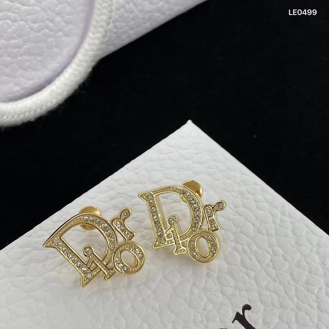 2025 Luxury Letter Rhinestone Stud Earrings