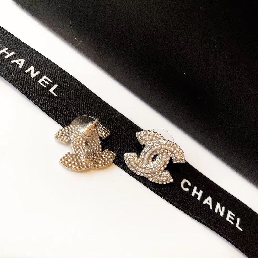 2025 Fashion Pearl Rhinestone Double Stud Earrings