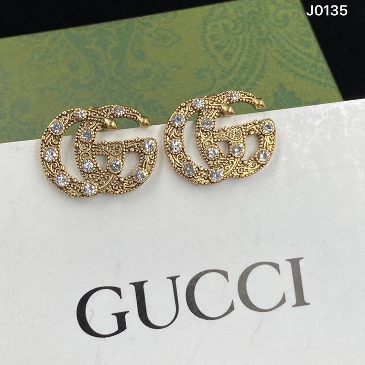 2025 Fashion Embossed Rhinestone Double Stud Earrings