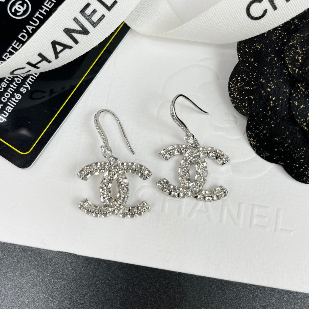 2025 Luxury Rhinestone Pendant Double Earrings