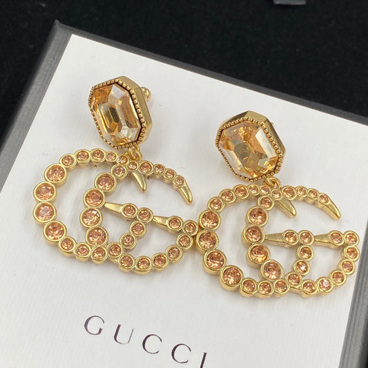 2025 Fashion Double Rhinestone Pendant Earrings