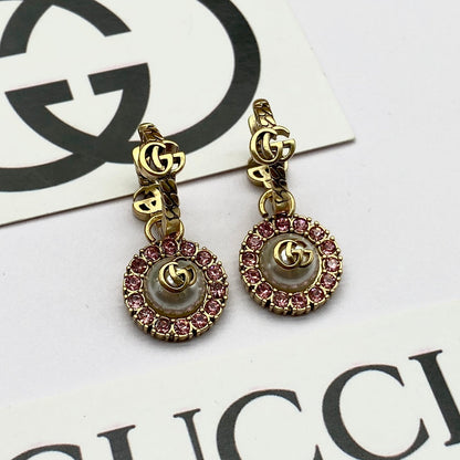 2025 Vintage double rhinestone round earrings