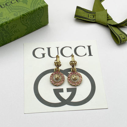 2025 Vintage double rhinestone round earrings