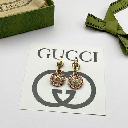 2025 Vintage double rhinestone round earrings