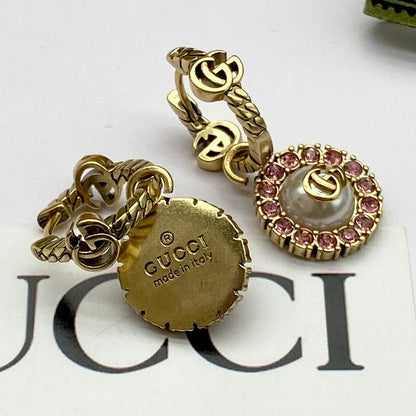 2025 Vintage double rhinestone round earrings