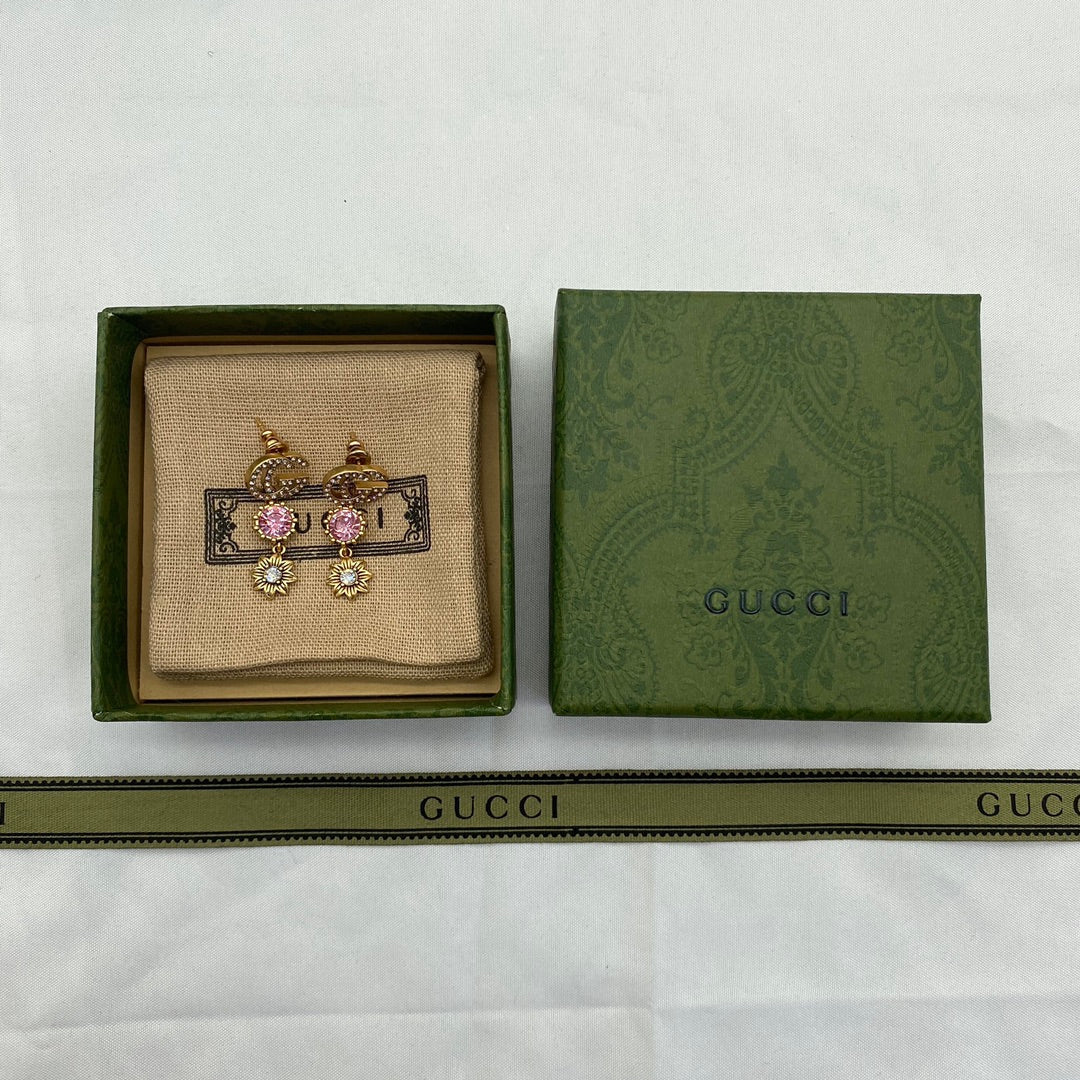 2025 Fashion Double Flower Pendant Earrings