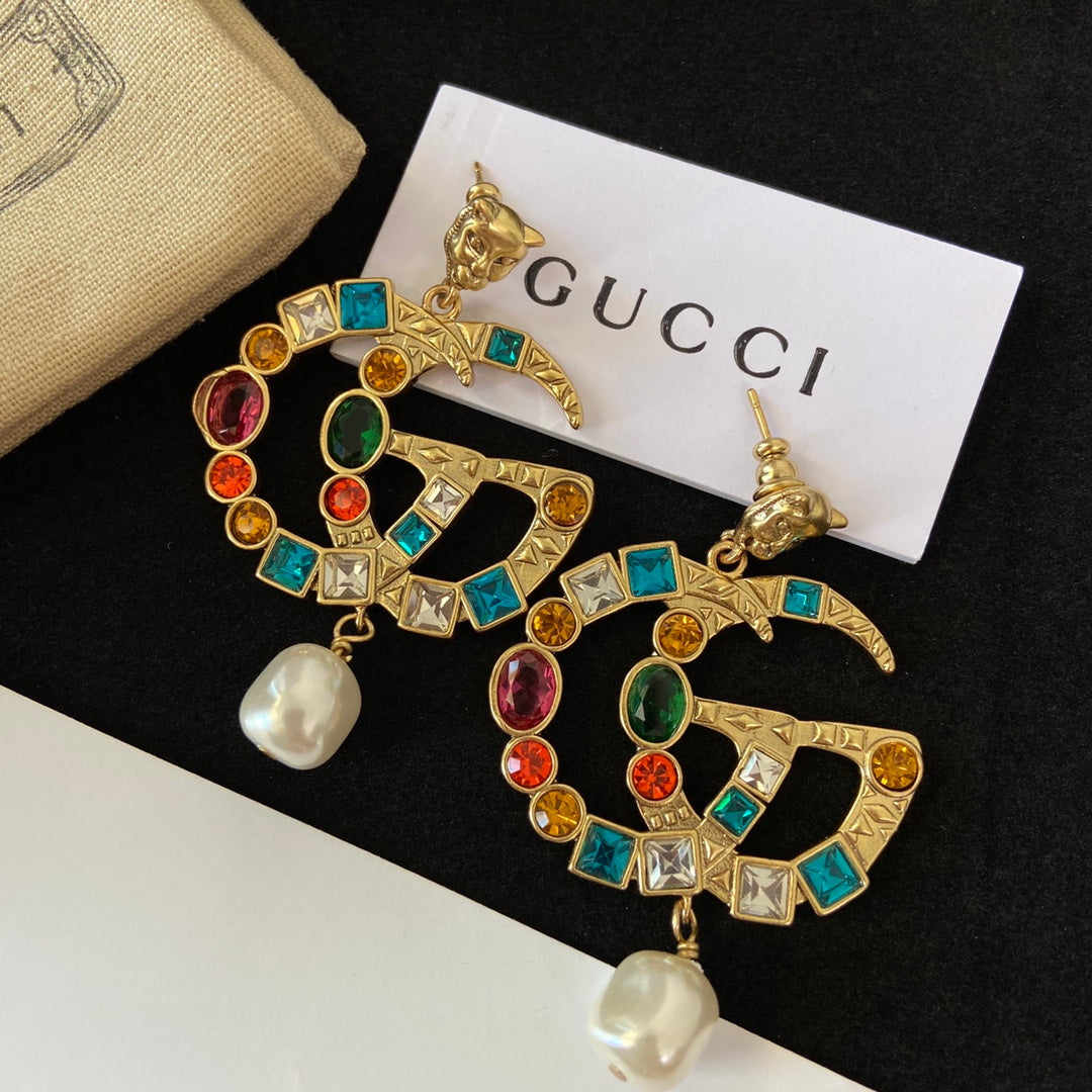 2025 Fashion Double Pendant Pearl Earrings