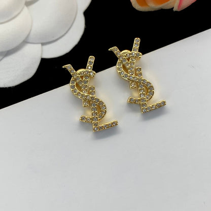 2025 Classic letter earrings with rhinestones