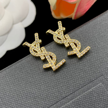 2025 Classic letter earrings with rhinestones