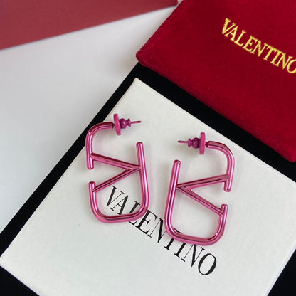 VALENTINO Personalized Pink Logo Earrings