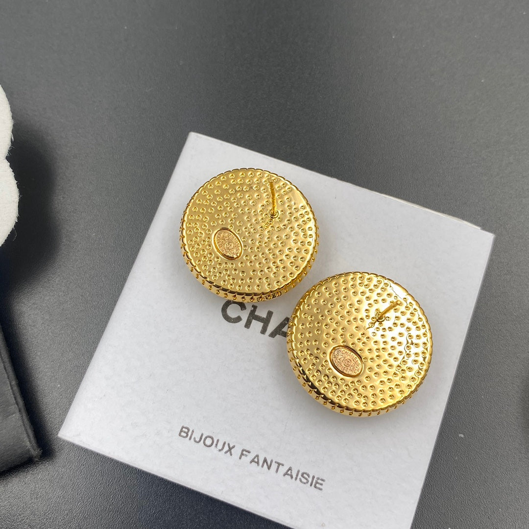 2025 Elegant Colorblock Round Stud Earrings