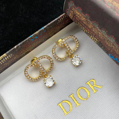 2025 Diamond Pendant Zircon Alphabet Earrings