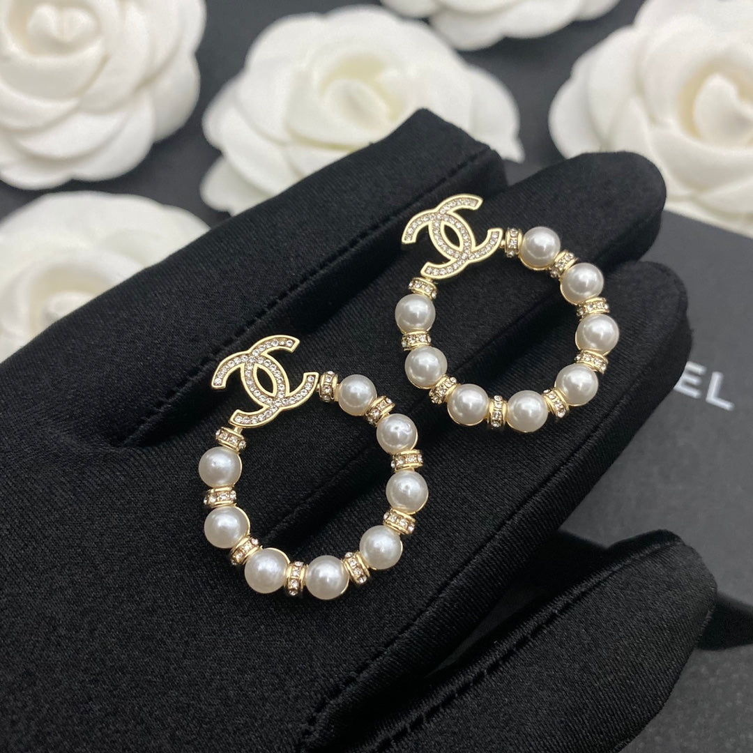 2025 Pearl Hoop Earrings