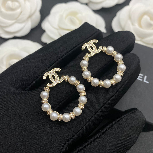 2025 Pearl Hoop Earrings