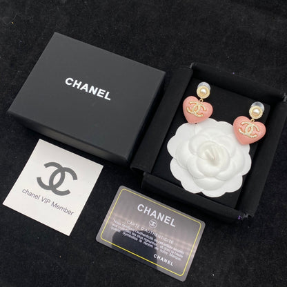 2025 Elegant Pink Heart Earrings