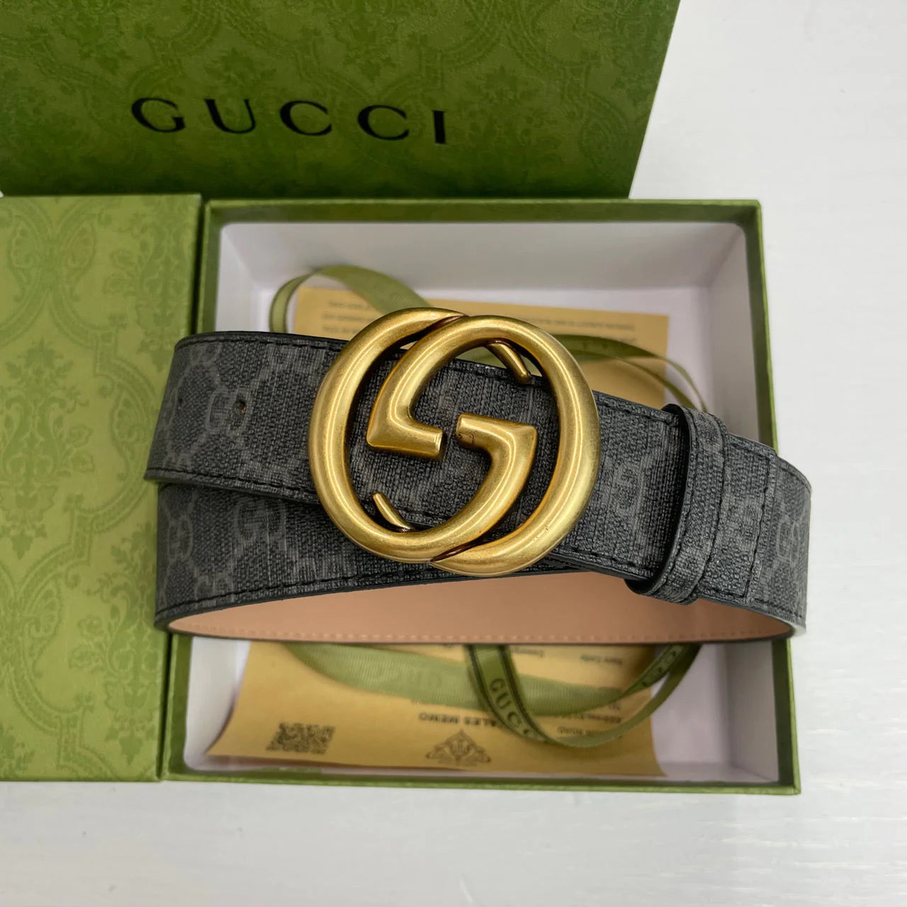 2025  4 Colors Classic double G pattern printed belt