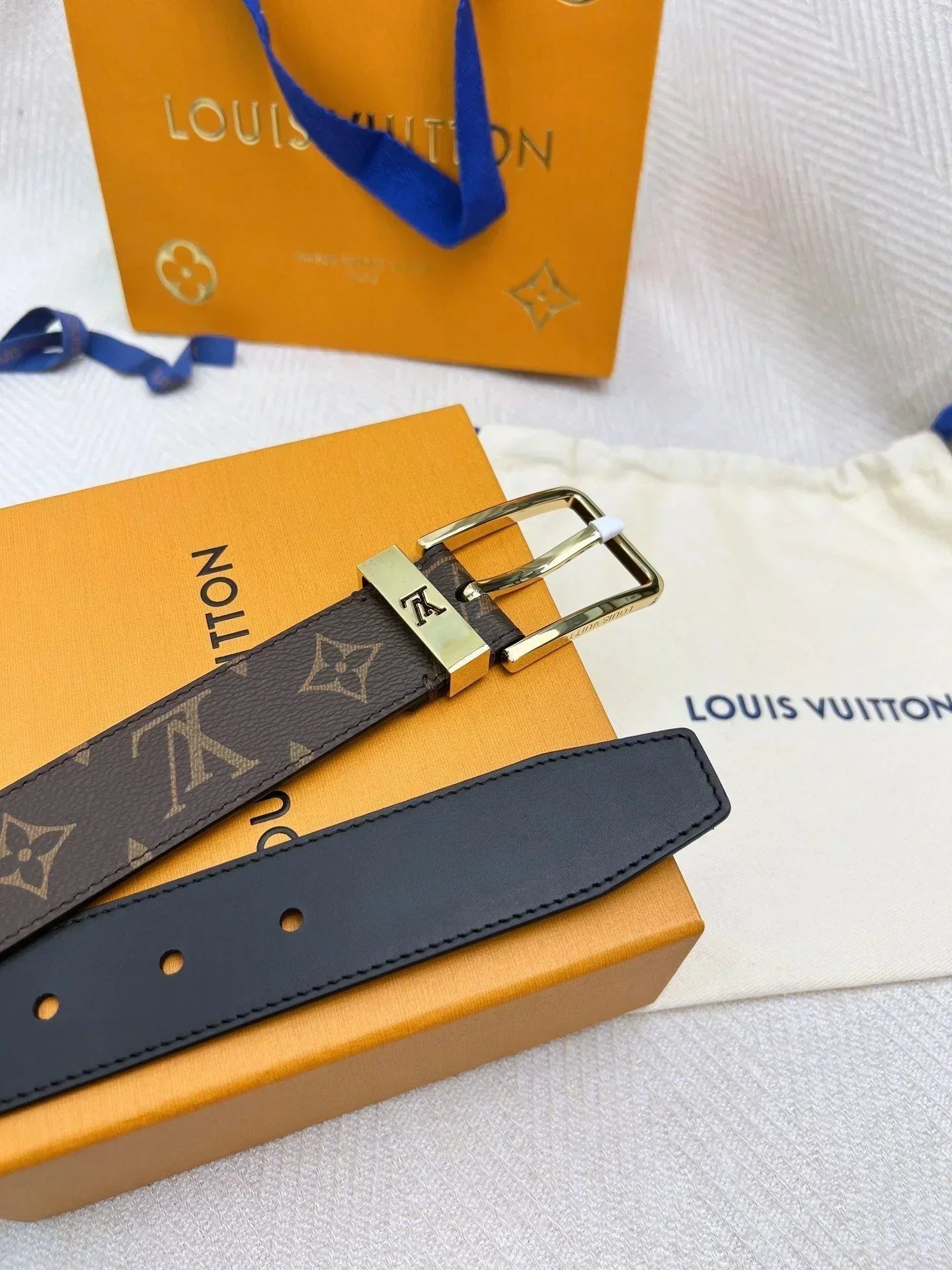 2025 Double-sided imported special fabric electroplated copper buckle belt 3.5cM