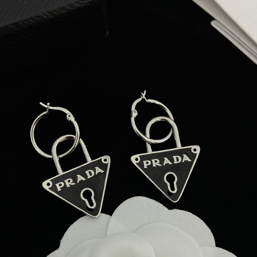 2025 Classic Inverted Triangle Lock Earrings