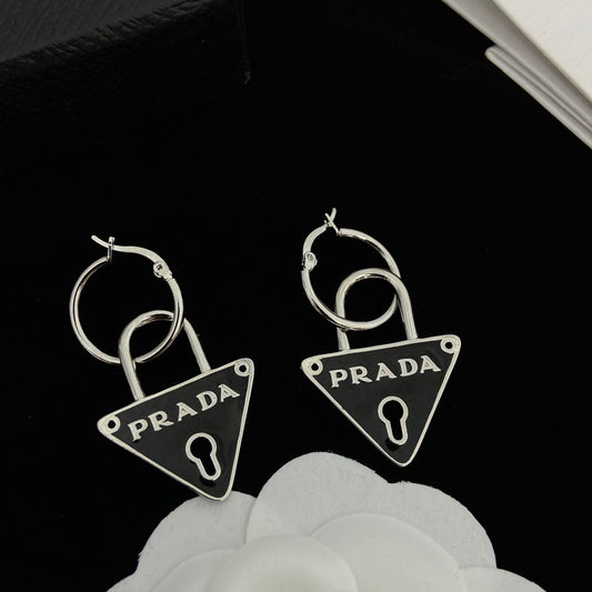 2025 Classic Inverted Triangle Lock Earrings