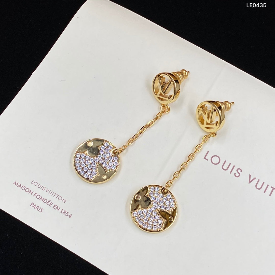2025 Round Pendant Chain Earrings