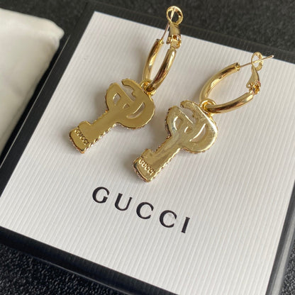 2025 Double G Diamond Key Earrings
