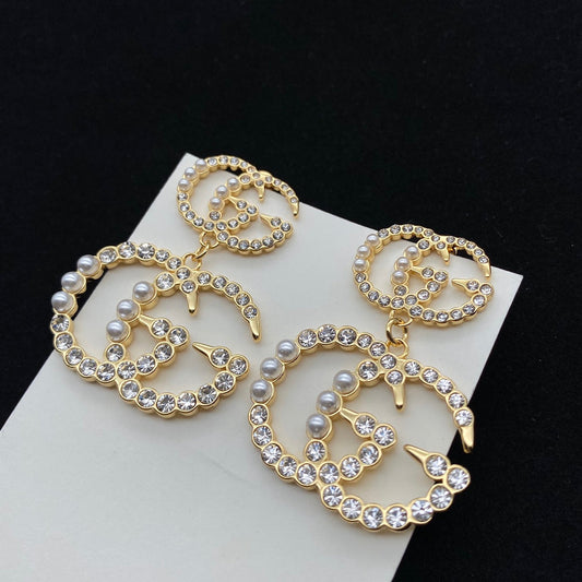 2025 Pearl Diamond Panel Earrings