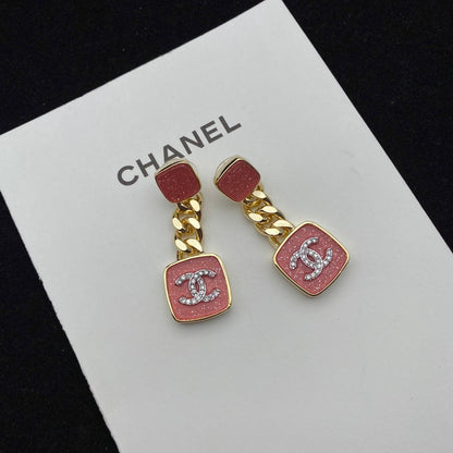2025 Sparkling Pink Enamel Earrings