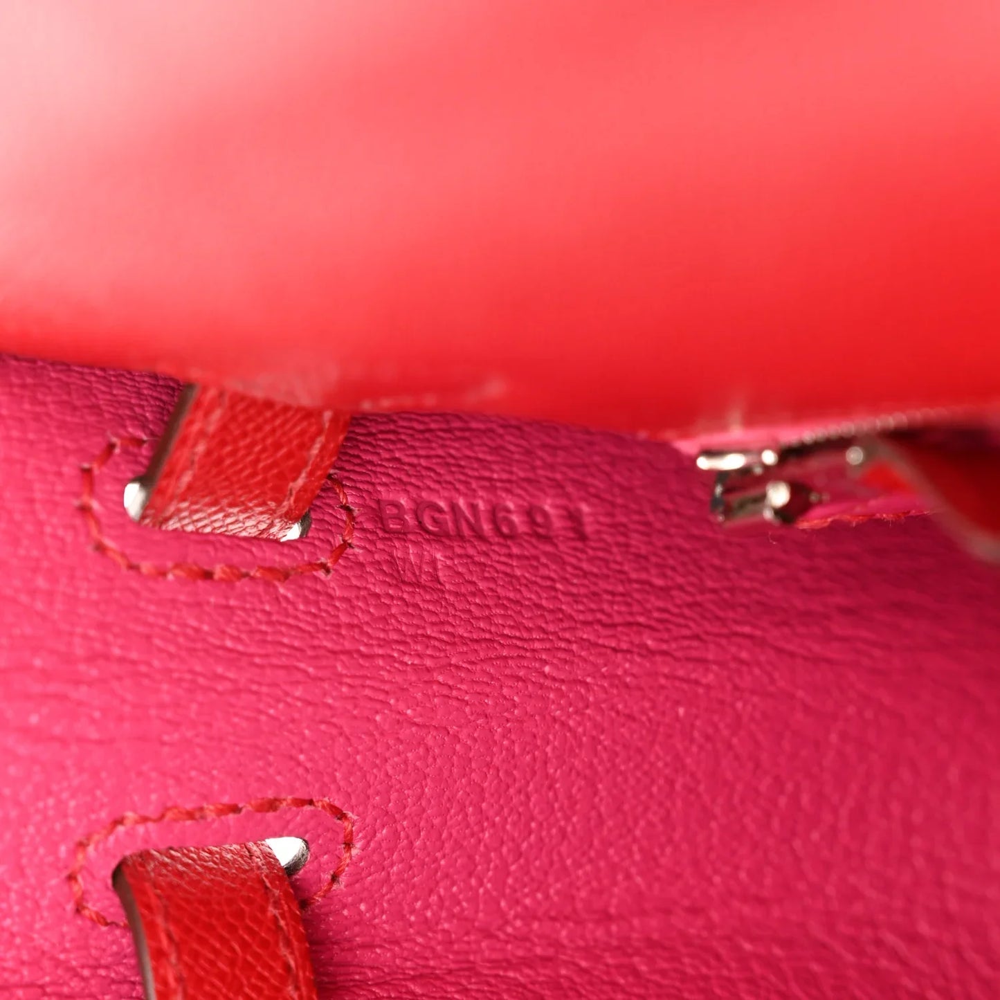 Madame Calfskin Verso Kelly Sellier 25 Rouge Piment Rose Shocking BAG