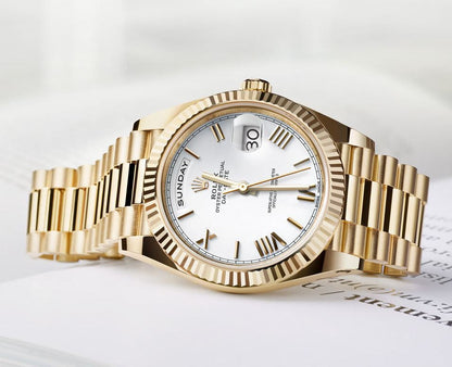 2025 Smartwatch Datejust 128238 Gold model with white dial