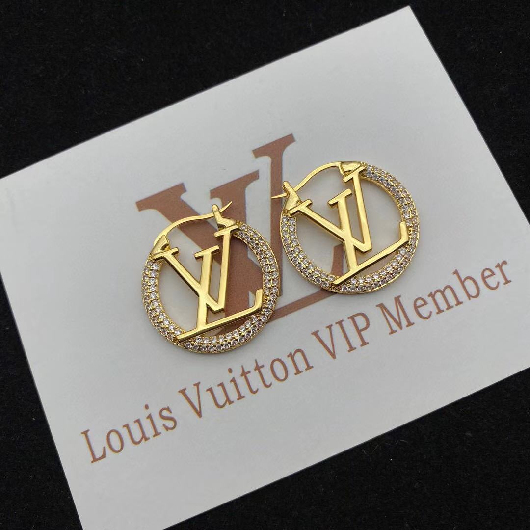 2025 Fashion Alphabet Rhinestone Round Earrings