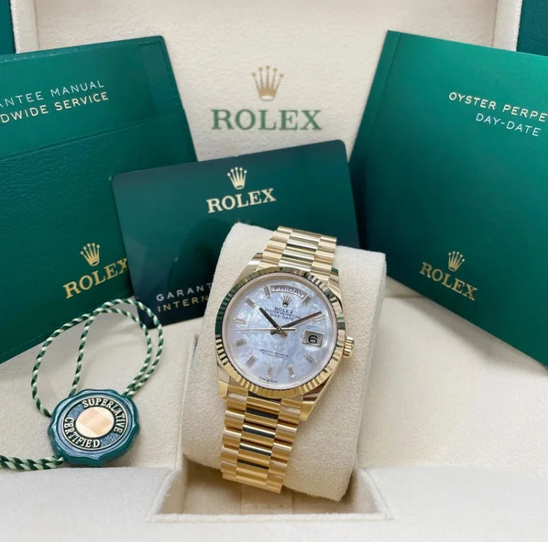 Women And Man Datejust heaven How stunning is this 36-40mm DayDate with a mother of pearl dial watch