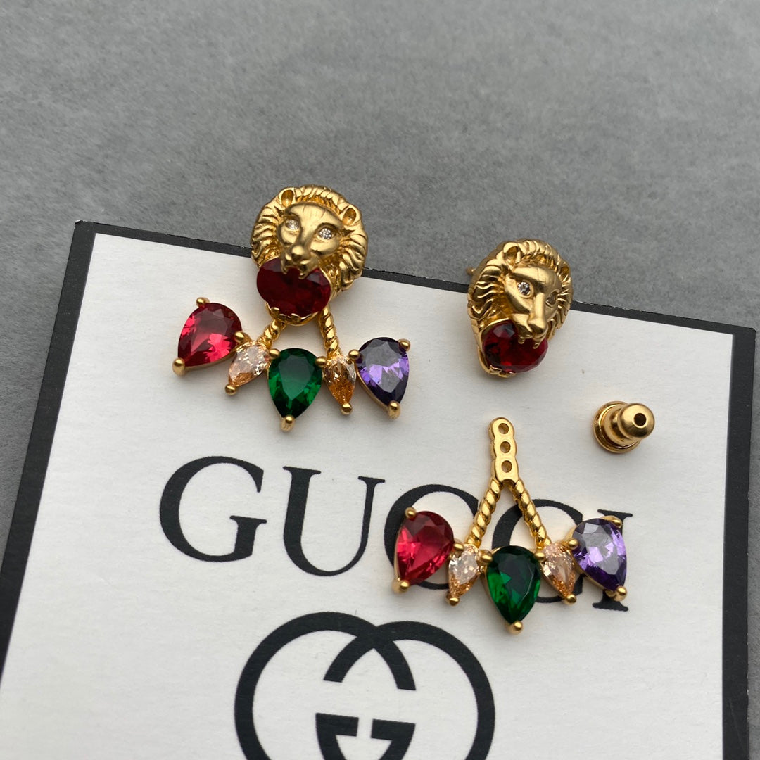 2025 Tiger Head Colored Diamond Earrings