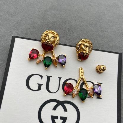 2025 Tiger Head Colored Diamond Earrings