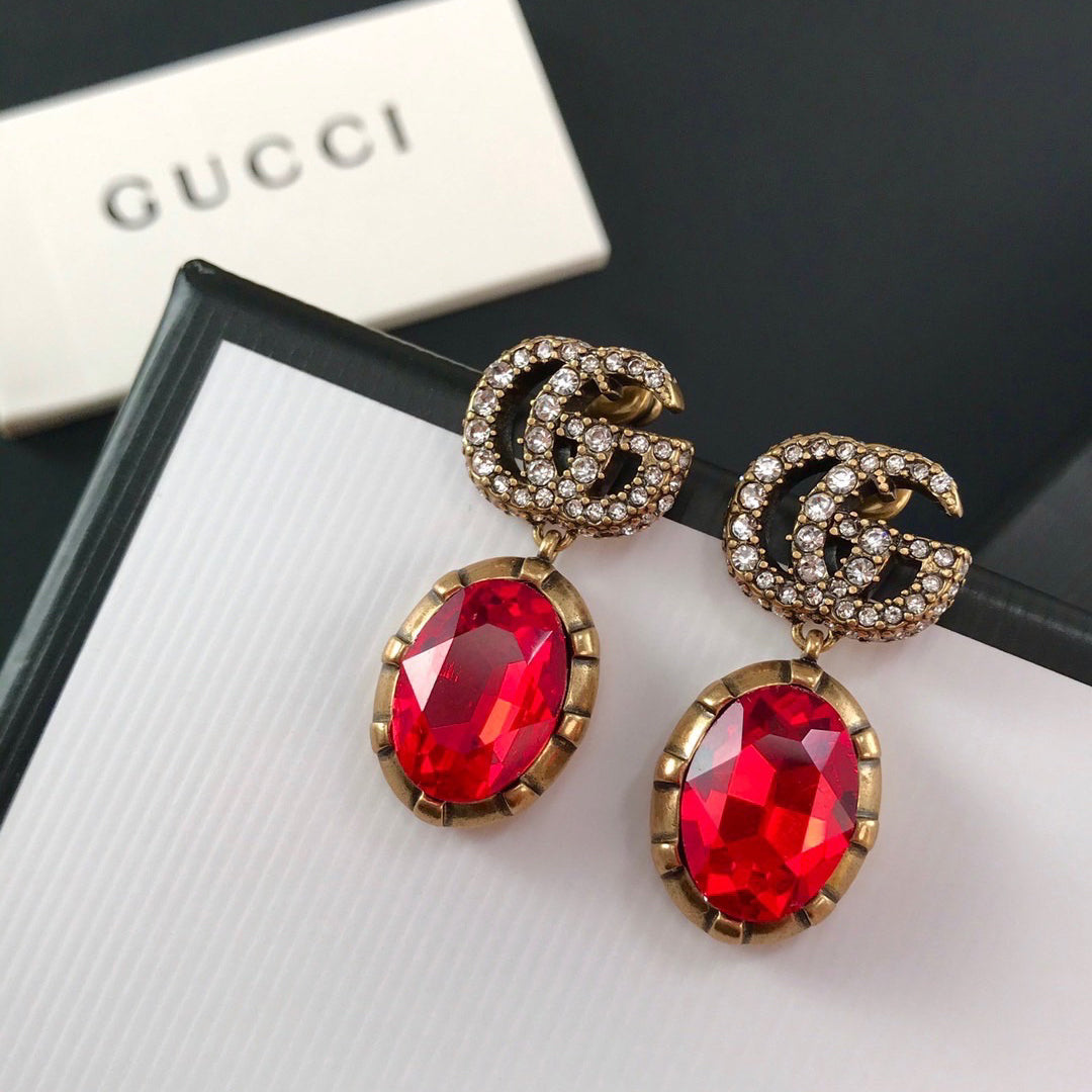 2025 Alphabet crystal earrings