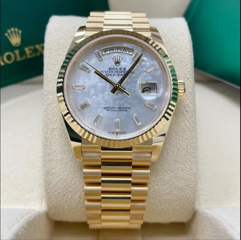 Women And Man Datejust heaven How stunning is this 36-40mm DayDate with a mother of pearl dial watch