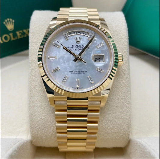 Women And Man Datejust heaven How stunning is this 36-40mm DayDate with a mother of pearl dial watch
