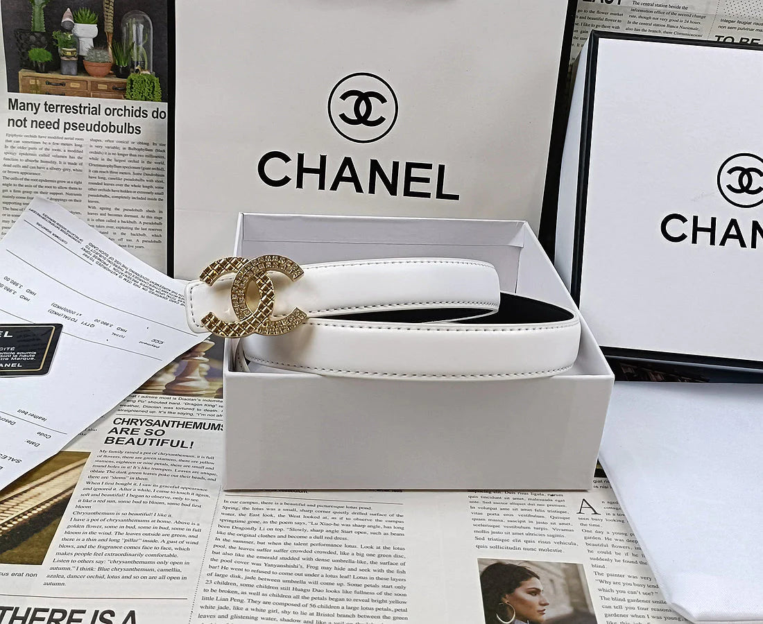 2025 5 Colors  Double C Rhinestone Belt