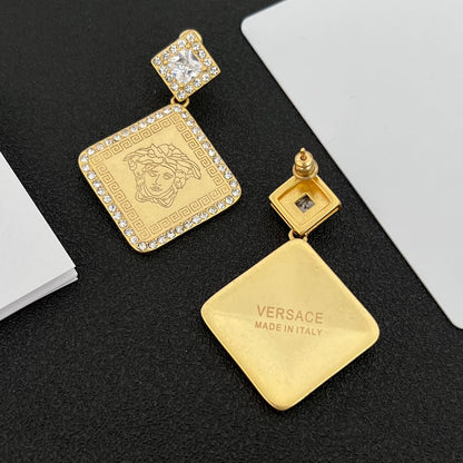 2025 Crystal Diamond Rhombus Drop Earrings