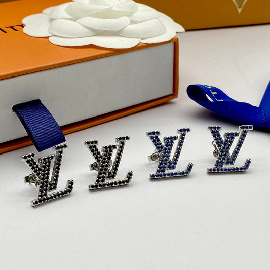 2025 Simple Crystal Diamond Letter Stud Earrings