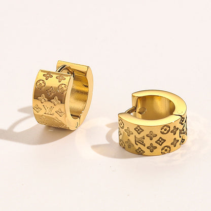 2025 Monogram Stamped Stud Earrings