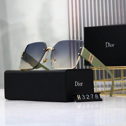 2025 Sunglasses  Frameless trimmed large frame sunglasses